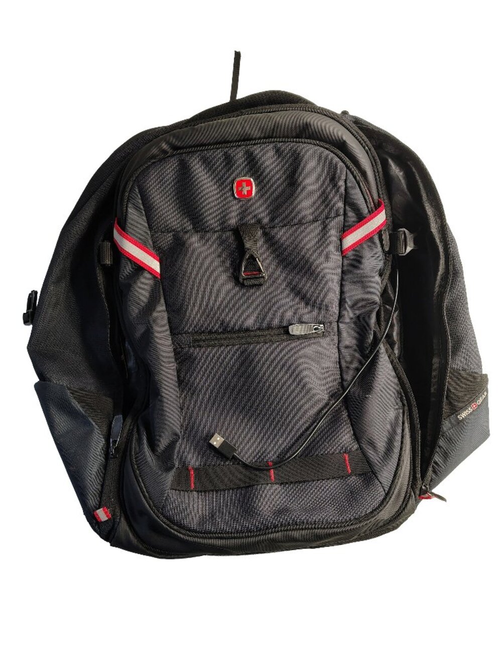 Unisex Medium Size Black Swiss Gear Brand Backpack Shaped Hand-Dufflebag